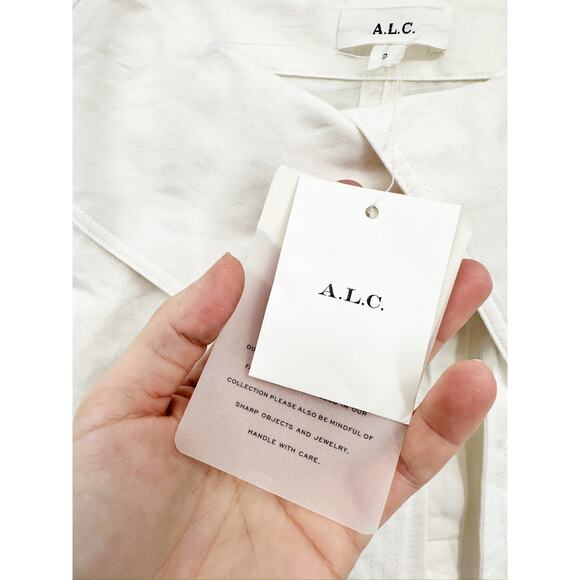 A.L.C. Emilio White Foldover Tie Waist Wide Leg Pants Size 0 NWD - Picture 7 of 7